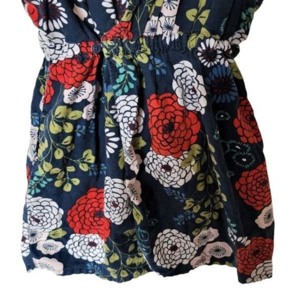 Tea Collection Whale Blue Lily Pond Surplice Dress Size 5 Years Floral True Wrap - Picture 4 of 6